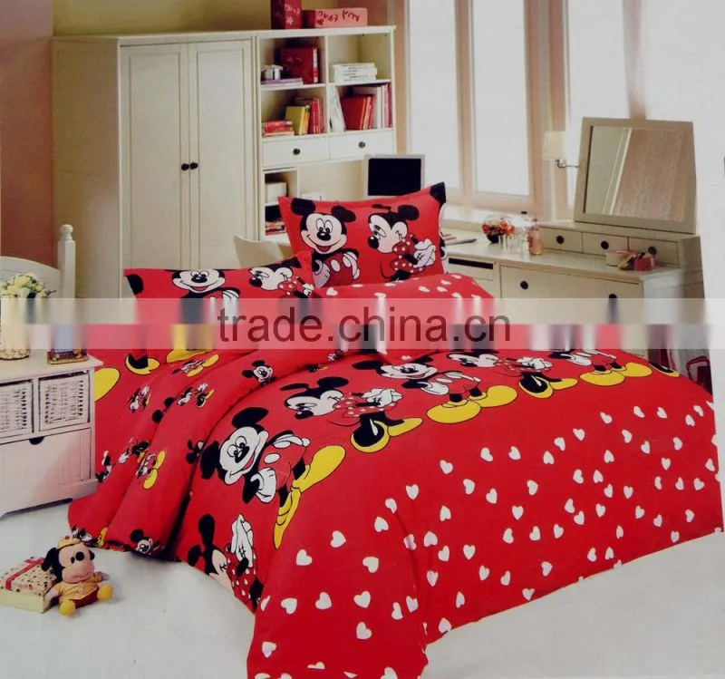 100% microfiber polyester cartoon pattern printed wrinkle free peach skin comforter sets