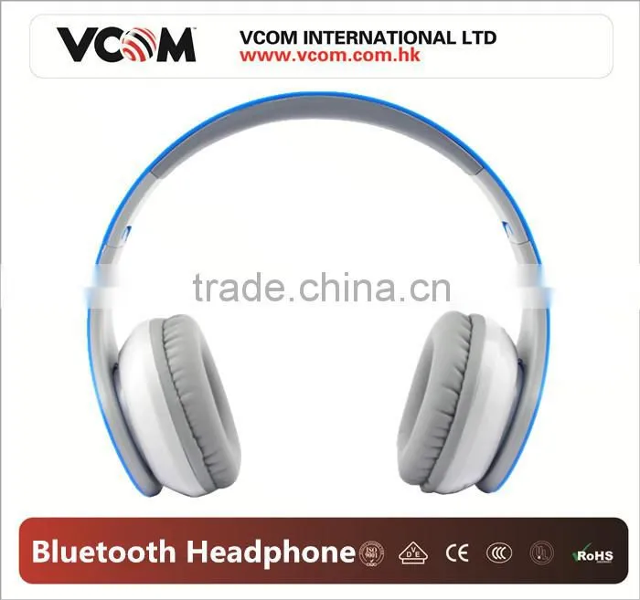 VCOM 2015 Top Selling Wireless Folding Headband Headset with SD Card