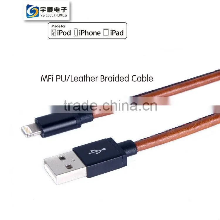 Premium MFI leather cable for iPhone 6/iPhone 6 plus Made in China