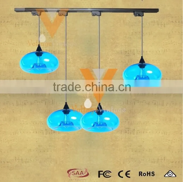 Factory Wrought Aurora Pendant Lamp Hand Blown Track Light Vintage Glass Hanging Lamp