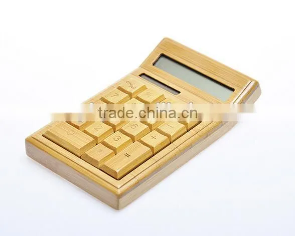 2015 christmas gift set with bamboo calculator and pen, popular office gift for bamboo calculator and pen for sales
