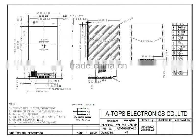 2.4 inch QVGA tft lcd display with 320*240