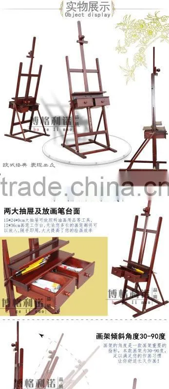 in stock European style antique wooden easel stand with drawer