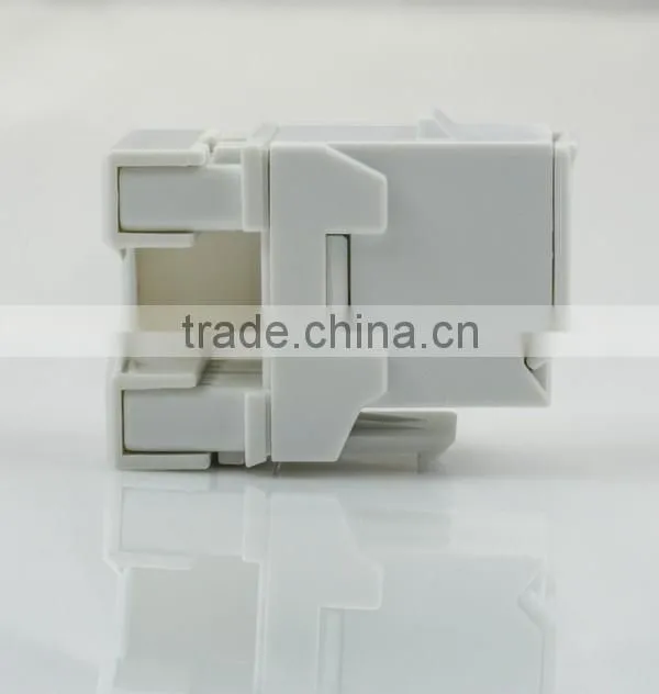 Cat6 UL 180 Degree Unshielded UTP Dual IDC Modular Keystone Jack with Shutter