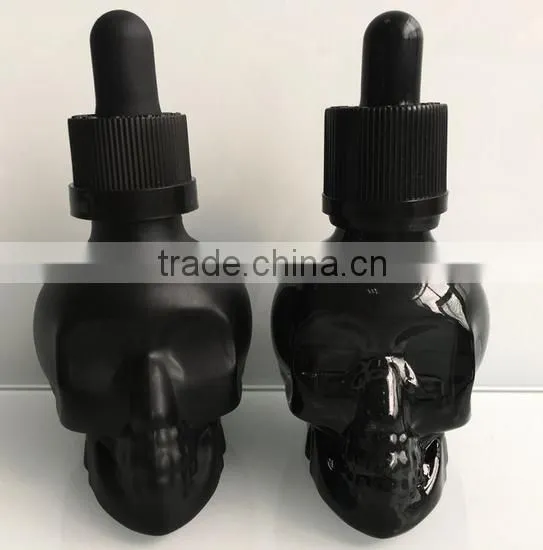 Wholesale Empty E-liquid skull shape glass dropper Bottles for e-juice in Bulk