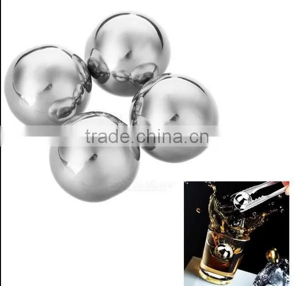 Reusable Stainless Steel Wine Whiskey Drink Chiller Stones Rocks Ice Balls Cubes