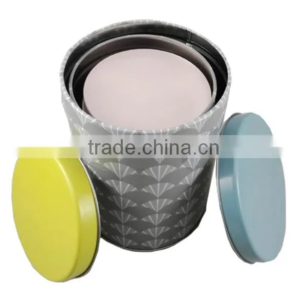 4 sets of small metal tin boxes