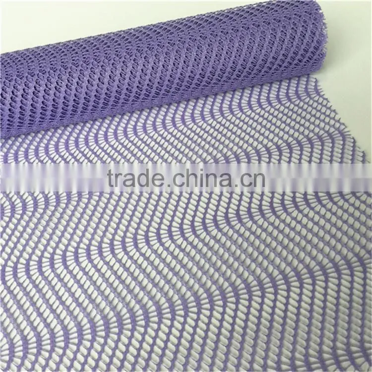 colored 100% Polyester knitted flower wrapping wave mesh