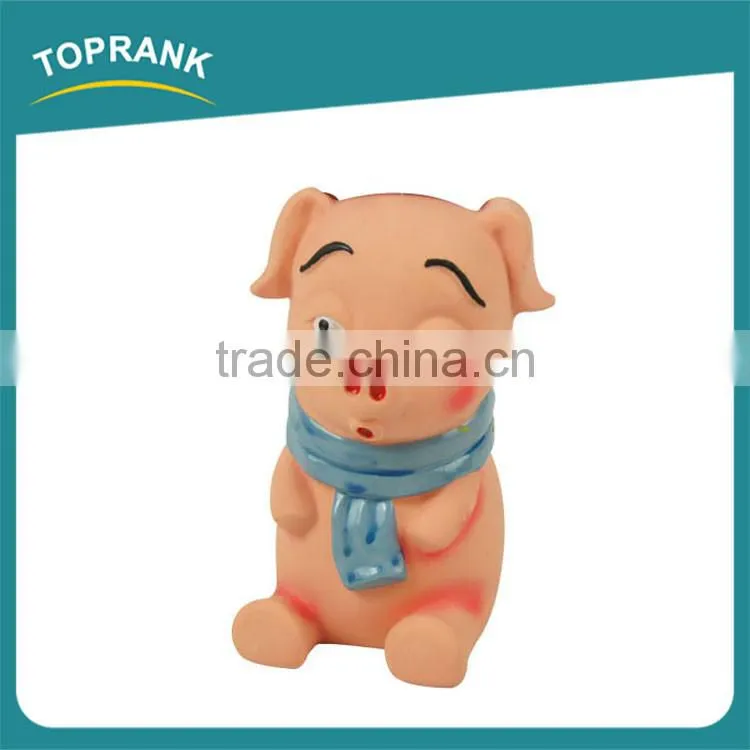 Hot sale dog toy squeaky wholesale soft latex squeaky pink pig dog toy