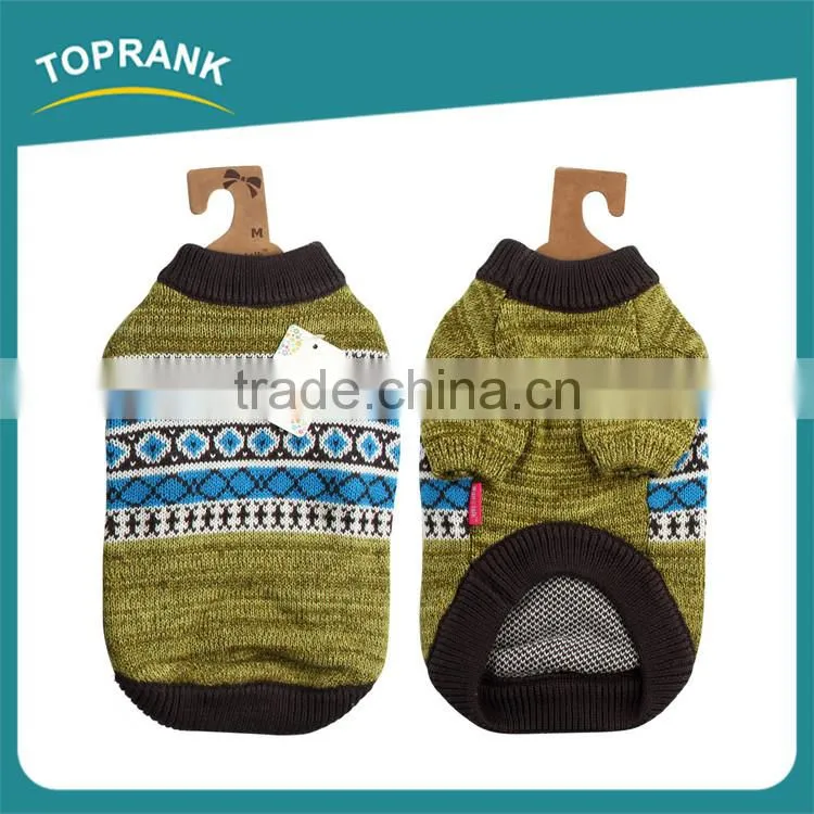 Hot selling winter warm cotton fashion pattern hand knit dog sweater
