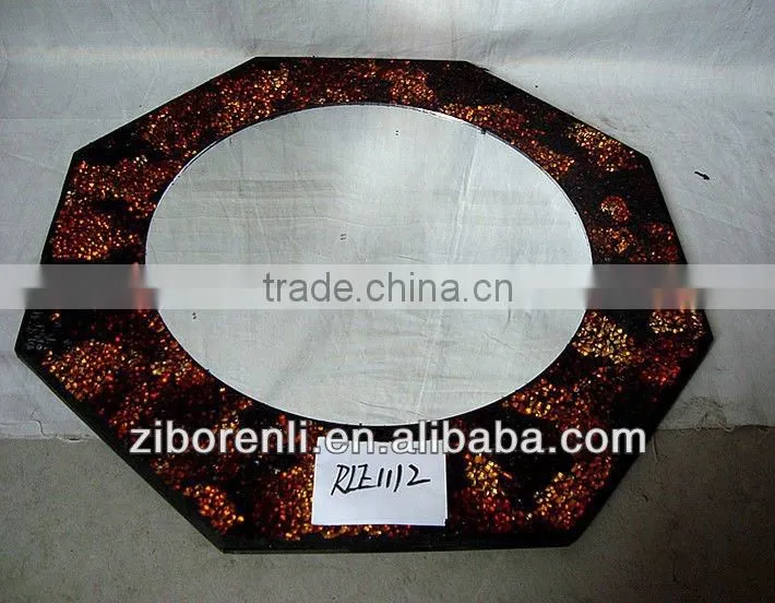 Polygon Design Superb Mosaic Art Decor Handmade Amber Mosaic Venetian Glass Mirrors