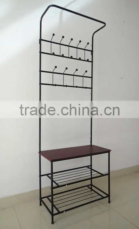 RH-4825 ENTRY WAY Hall Tree Bench Furniture Hook Hanger ORGANIZER Standing Coat Shoe clothes rack