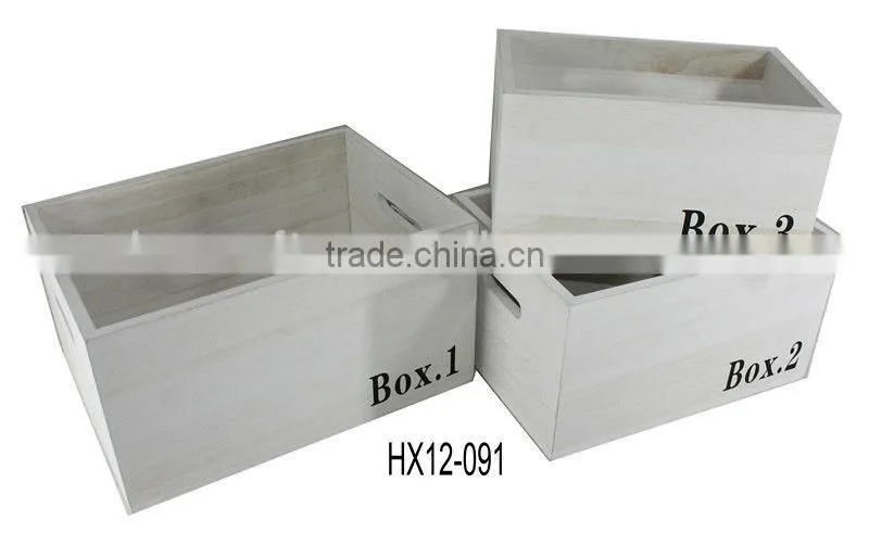 Rectangular Bamboo Storage Basket with lid S/3
