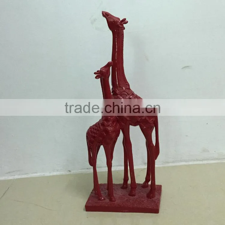 Polyresin giraffe sculpture statue