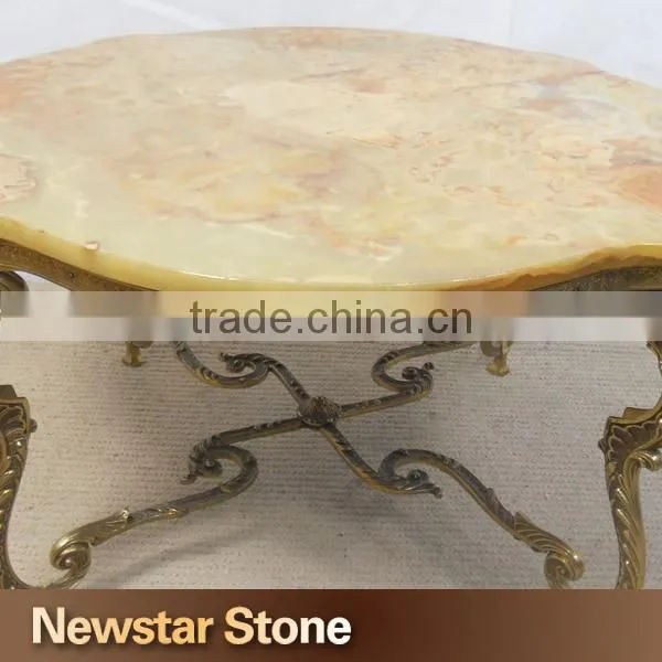 Chinese popular polished onyx dining table marble