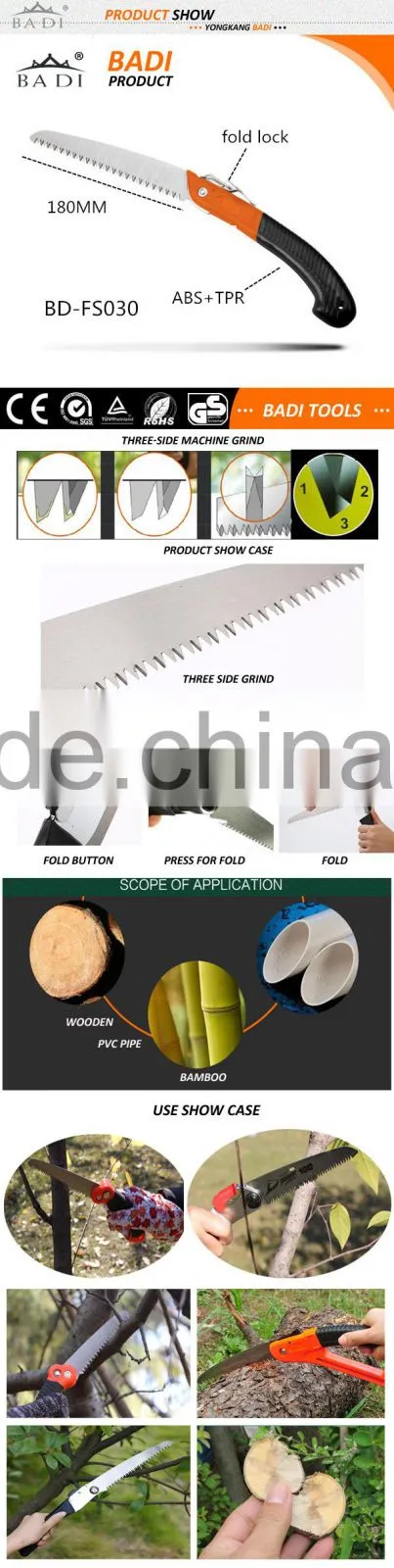 garden folding hand saw for cuting tree