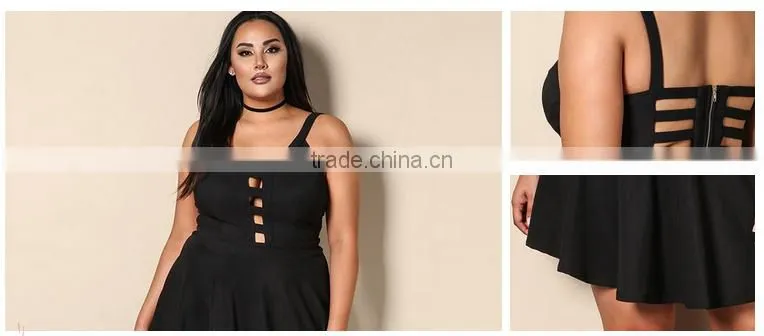 2017 hot sale plus size deep v-neck sexy dress clothing for fat women