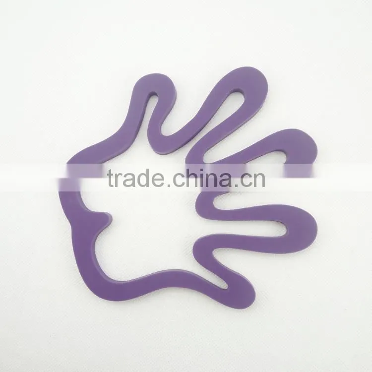 Colorful palm shape silicone rubber kithchenware goods cooking pot mats cup pads