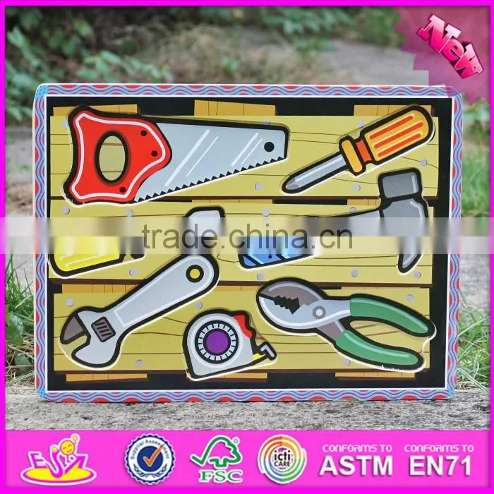 2016 new design educational identify toy wooden shape puzzles for toddlers W14D016