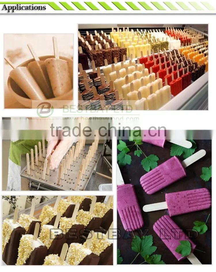 Custom printed 114mm Wooden Ice Cream Stick