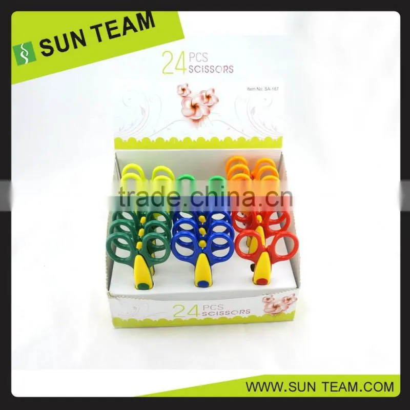 Colorful safety kids craft scissors shaped cutting children's scissors