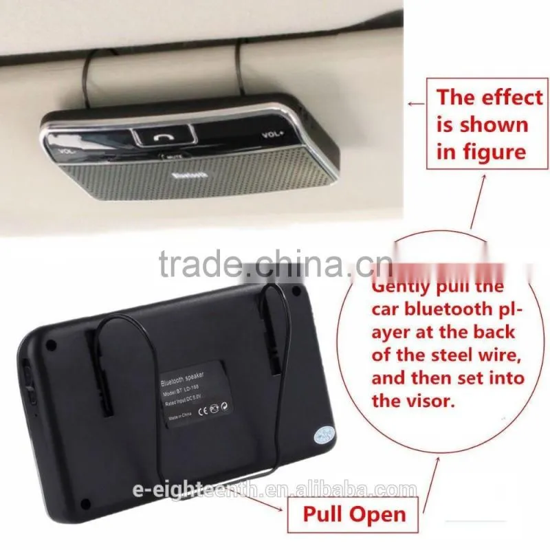 2016 hot universal Bluetooth 4.0 Car Kit Hands-free Vehicle Car Speakerphone