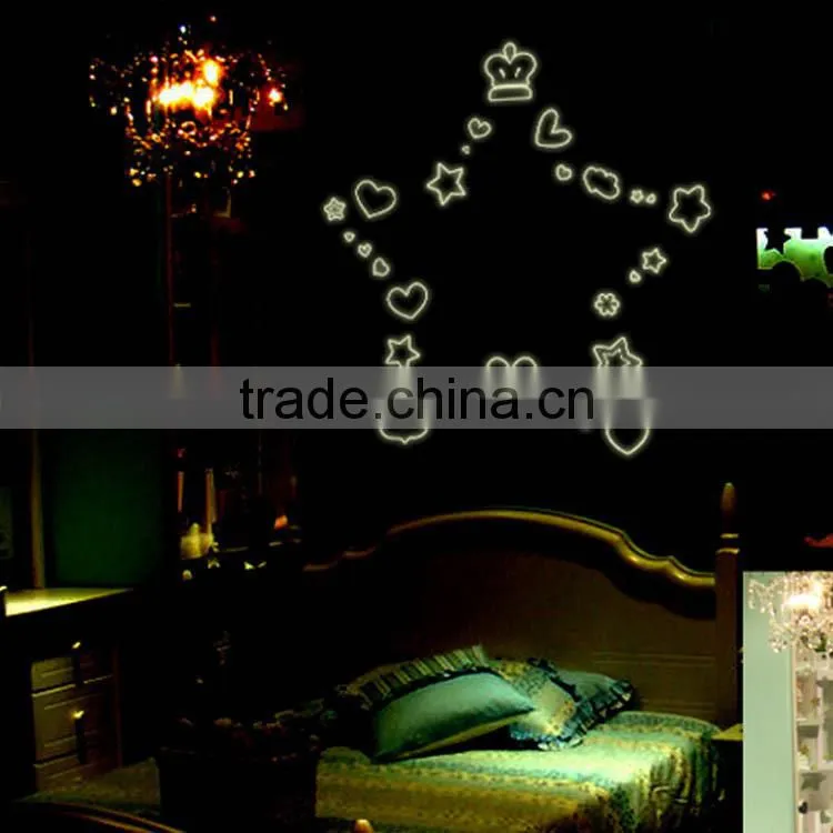 Fashion decorativeDIY wall sticker , Luminous patch fluorescent strips sitting room wall stickers TV setting post