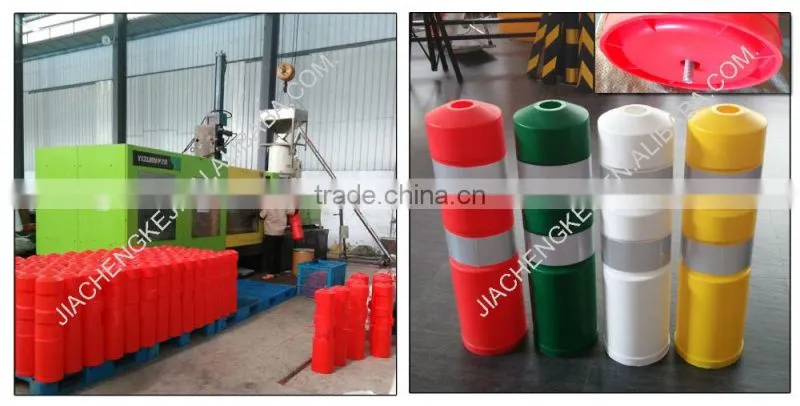 Round plastic reflective road fence post