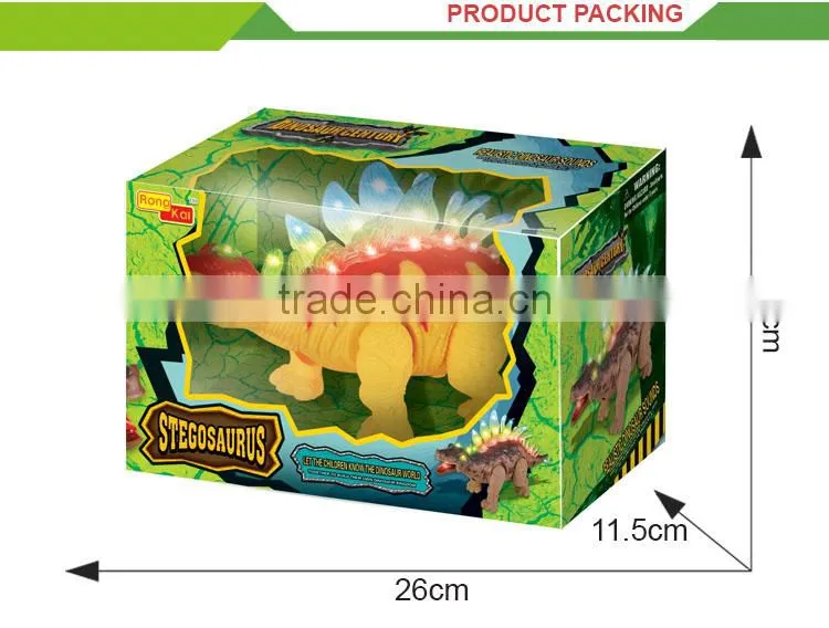 Laster b/o plastic music and light walking dinosaur toy