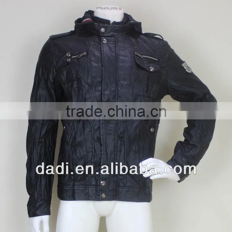 Genuine Men Hooded Leather Jacket
