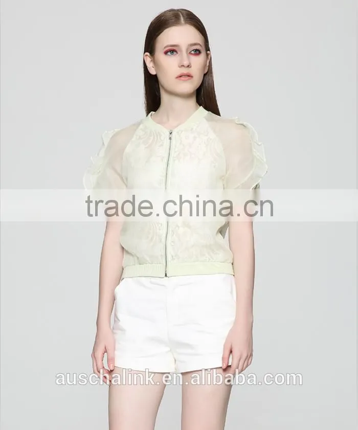 hot sale summer ladies lightweight short style silk jacket OEM service