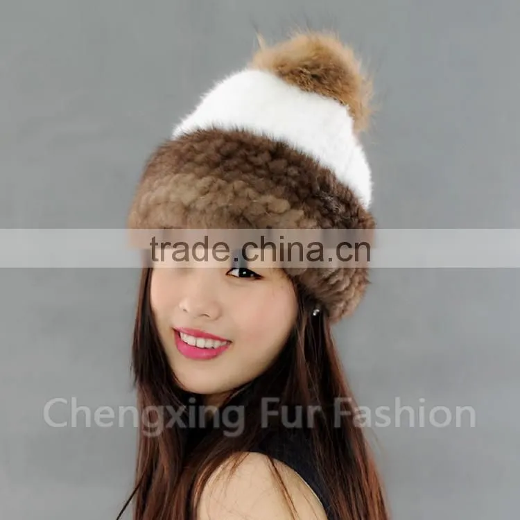 CX-C-235C Good Quality Custom Knitted Beanie, Pom Pom Plain Beanie
