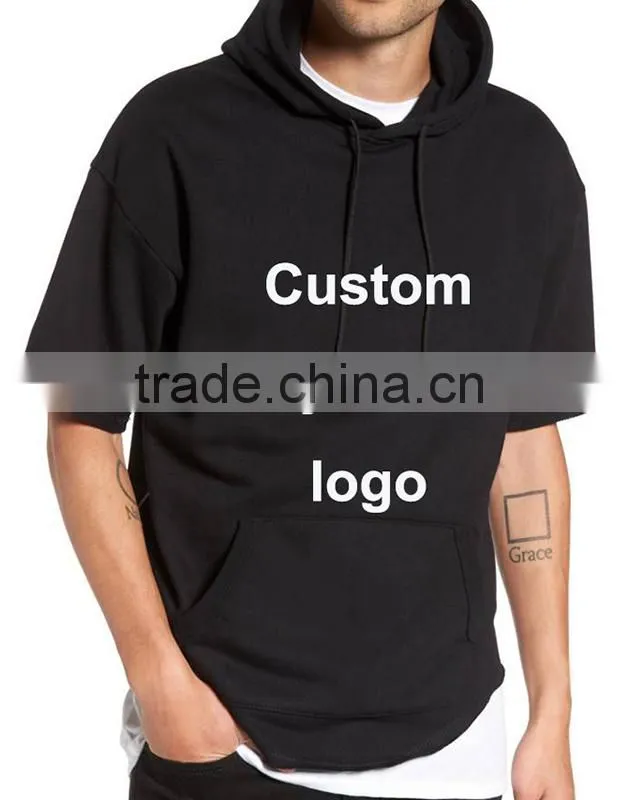 Wholesale mens oversized hooded sweatshirt block sleeve supreme hoodie custom logo