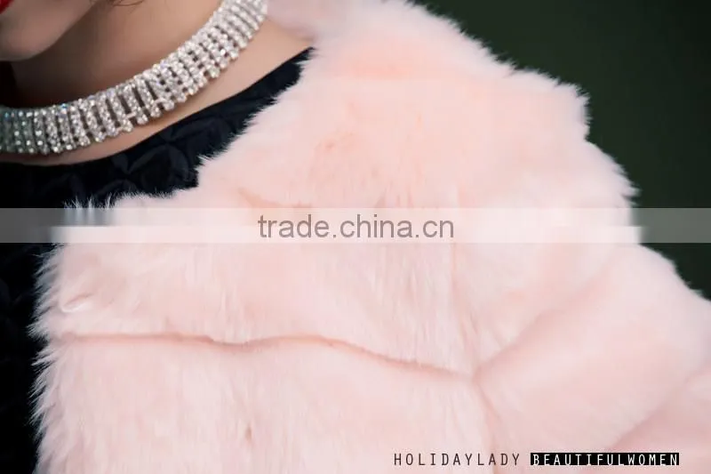 Ladies keep warm winter and autumn short thicken woman rabbit fur coat lady faux fur pure collar jackets
