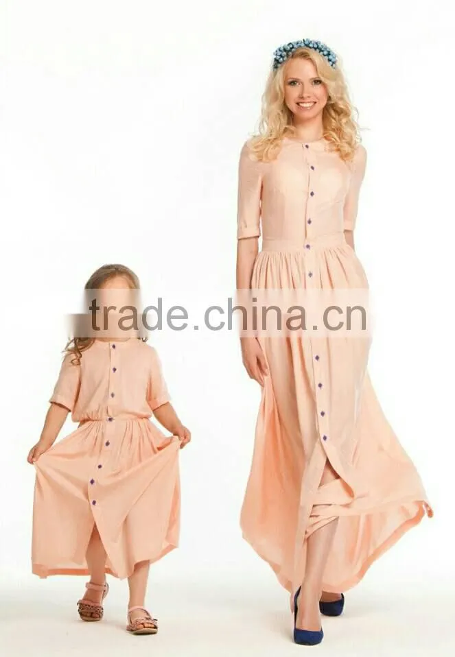 Maxi Dresses Long Button Down Dress Shirt Dresses Women Lady For Mother And Daughter