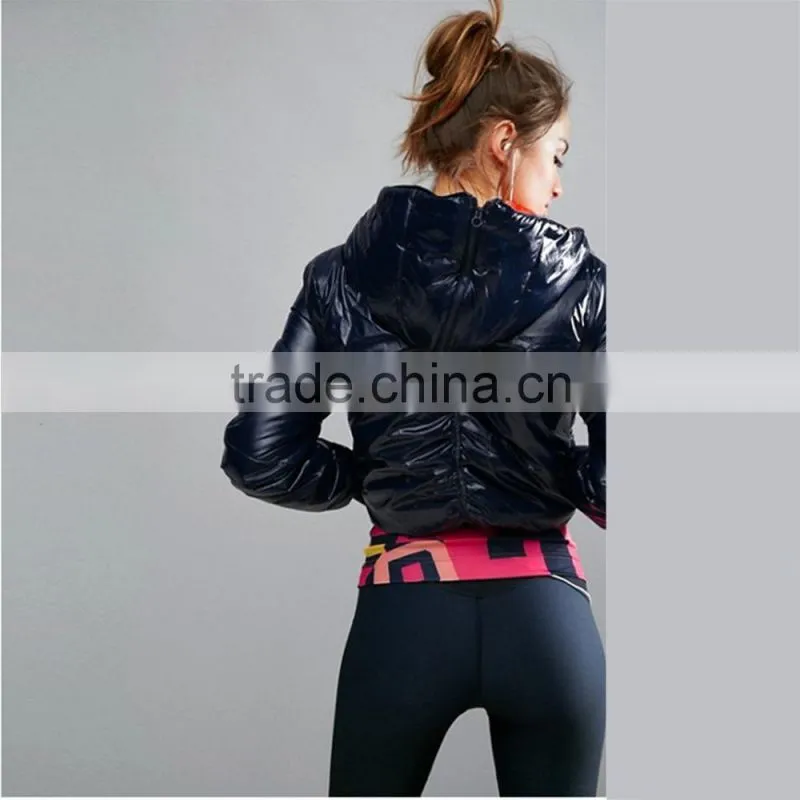 Baseball clothing spring and autumn pu leather long sleeve short black jacket Female sports casual jacket