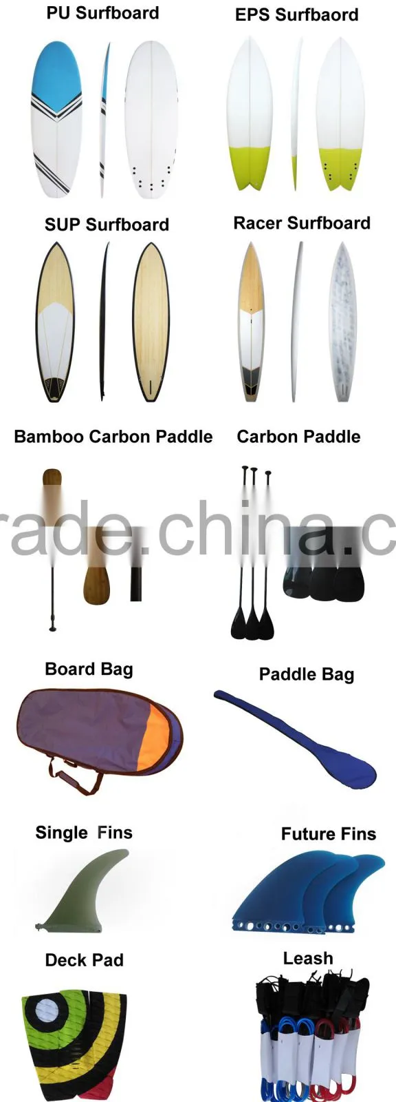 Custom SUP Boards with Pads Epoxy Foam Core Stand up Paddle Board With Deck Pads
