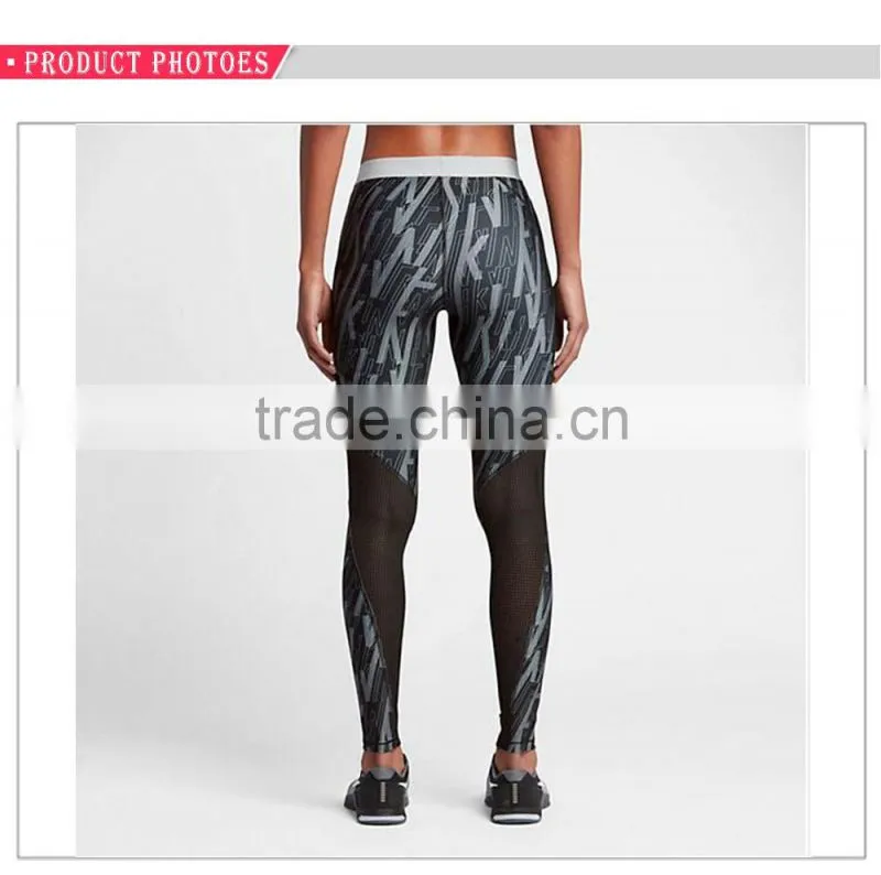 Graphic polyester /spandex training tights woman legging pants