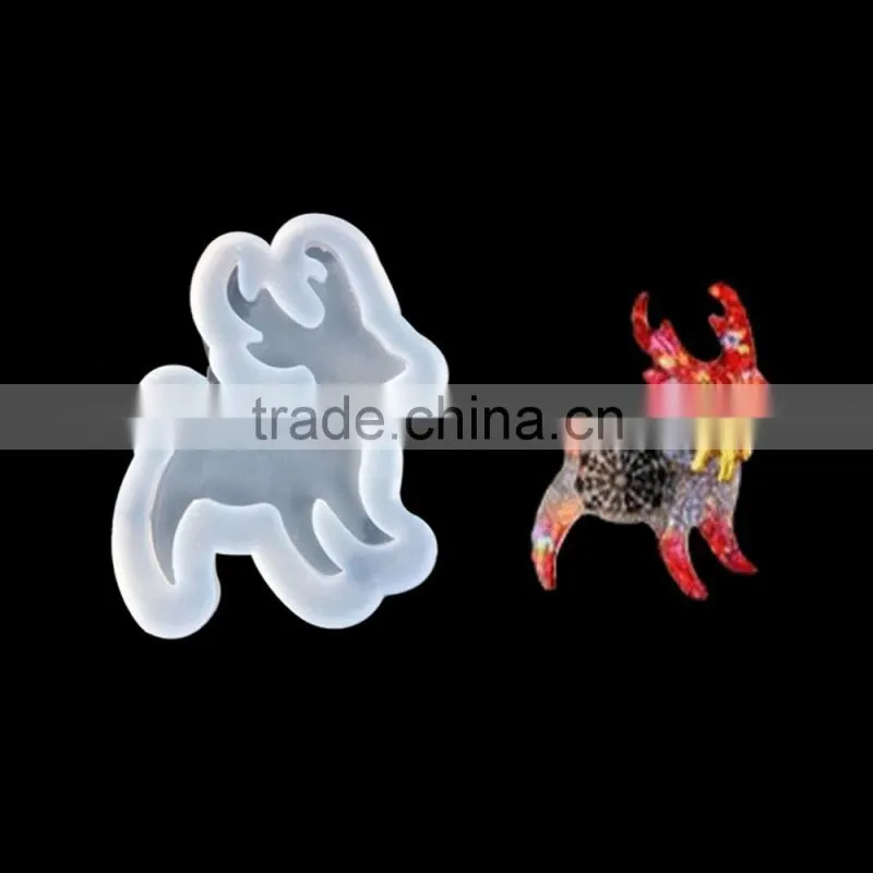 Custom Shape Christmas Reindeer Snowflake Snowman Snowflake Tree White Silicone Resin Mold For Jewelry Making DIY