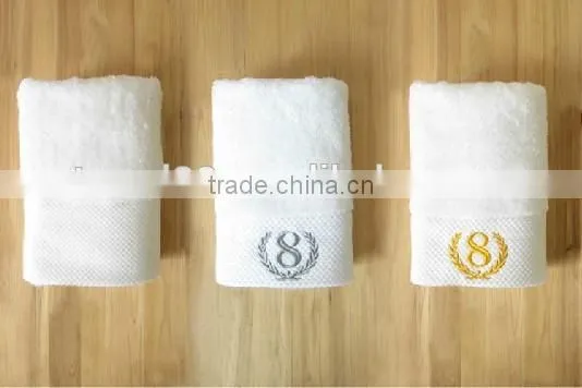 premium 100% cotton white hotel towel set from china