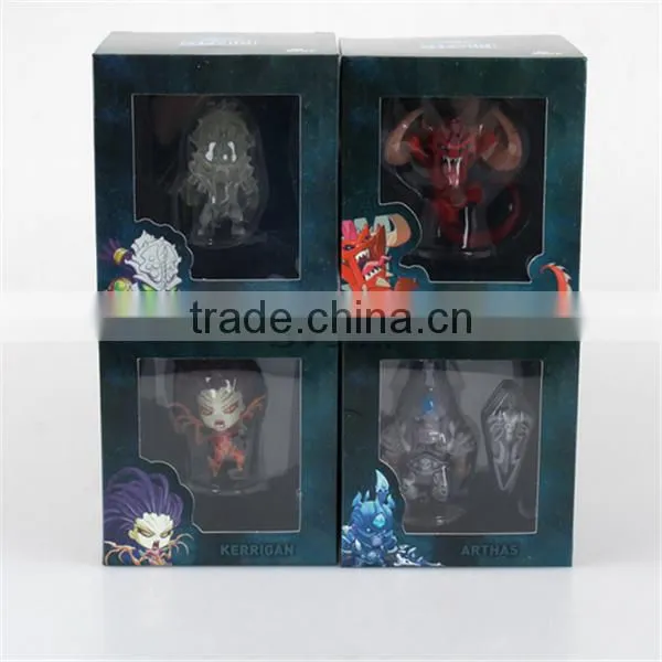 (Hot!!) World of warcraft PVC figure Q version action figure set of 4pcs WOW Zeratul/Diablo/Kerrigan/Arthas Q version model toy