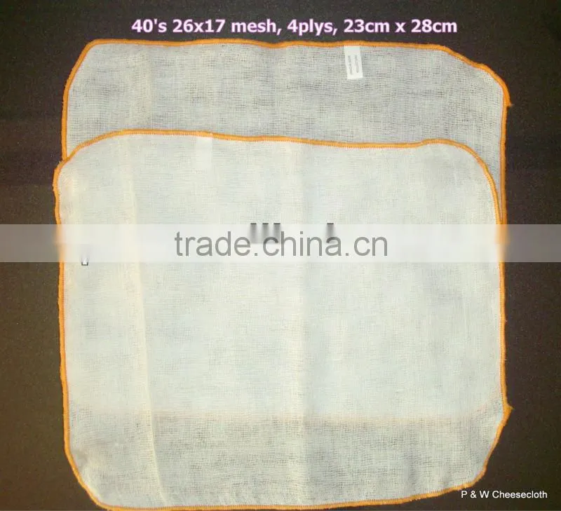 100% Cotton Gauze Cheese Cloth Face Cleaning Cloth 4layers 23cm x 28cm