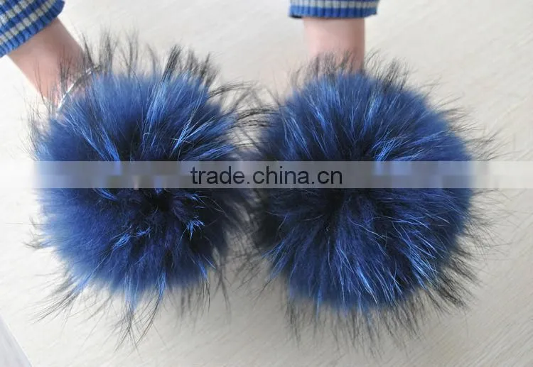 YR892 Hot Hot Cute Raccoon Fur Pom Poms Fur Balls