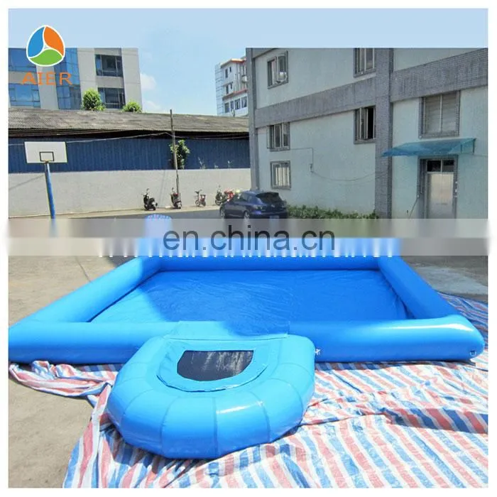 New design inflatable water pool with trampolines