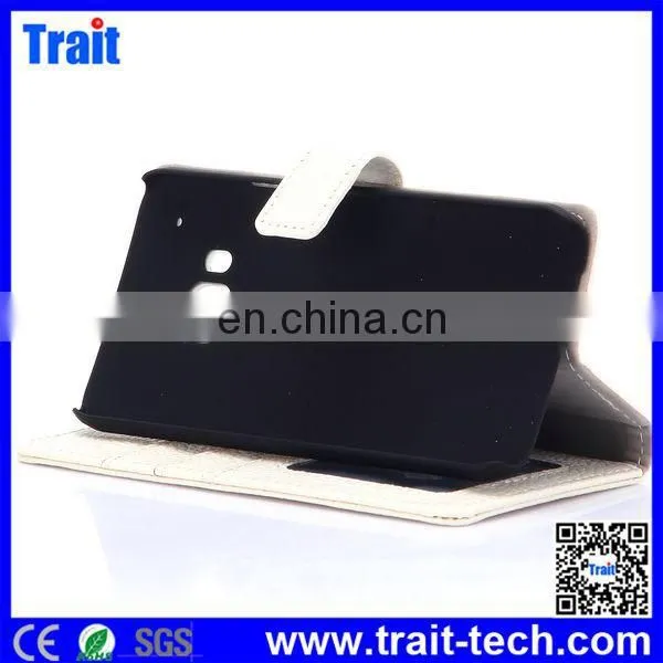 Cheap Wallet Style Magnetic Flip Stand PC Genuine Leather Case for HTC One M9 with Card Slots