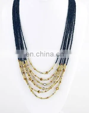 Red Seedbed and Brass beads multi layer Necklace