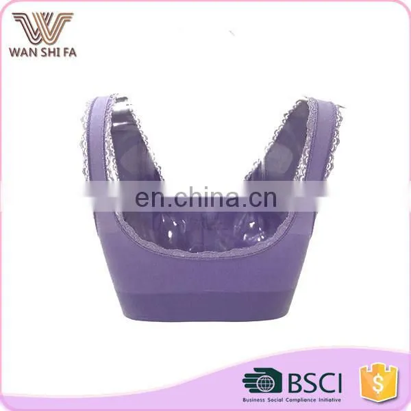 Lace cross decoration hot sale beautiful nylon fit sports bra