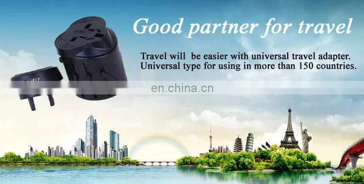 Promotional cheap universal travel adapter with USB port