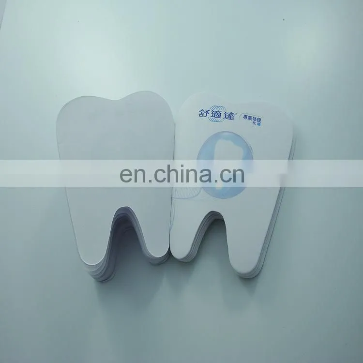 Customized die cut tooth shaped sticky notepad