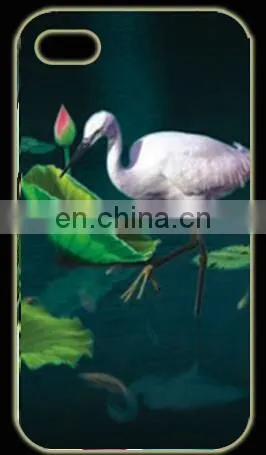 Under the background of green white swan3D lenticular cell phone case